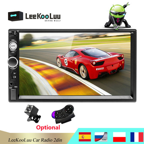 LeeKooLuu 2din Android Radio de coche Autoradio Bluetooth 7 