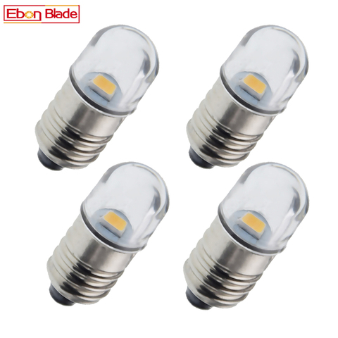 4/8 Uds E10 1447 Base de tornillo bombilla LED para linterna reemplazo bombilla led antorcha trabajo lámpara 100Lumen blanco cálido 3V 6V 12V DC ► Foto 1/6