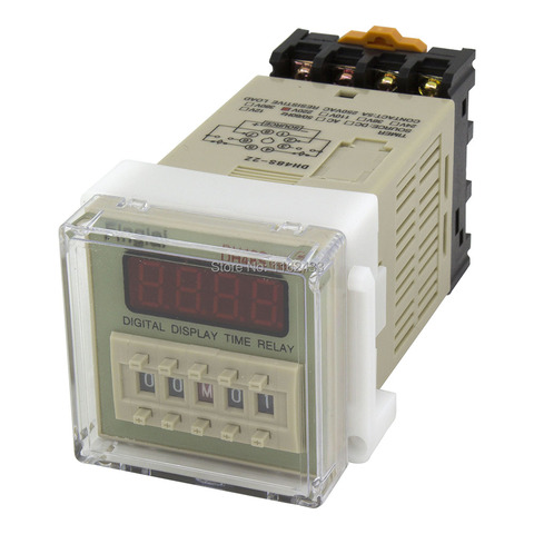 Relé de tiempo DPDT con retardo de DH48S-2Z, CA de 220V, 110V, CA/CC de 24V, 12V, con enchufe, serie DH48S, temporizador de retardo con base ► Foto 1/1