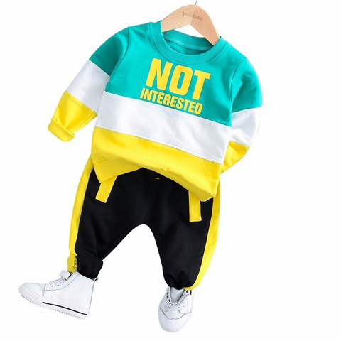 Ropa de primavera 2022 para bebés y niñas, ropa infantil, trajes, Camiseta de algodón deportivo Casual, pantalones, 2 unids/set, chándales para niño chico ► Foto 1/6