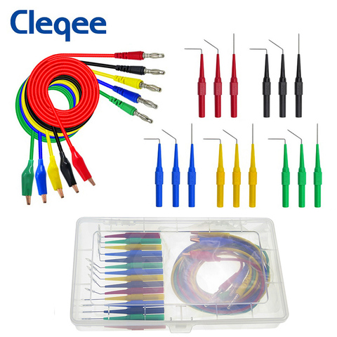 Cleqee P1920 20 unids/set de sonda Kit de pinza de cocodrilo a Banana macho de 4mm multímetro Cable de prueba 30V /10A para herramientas Automotrices ► Foto 1/6