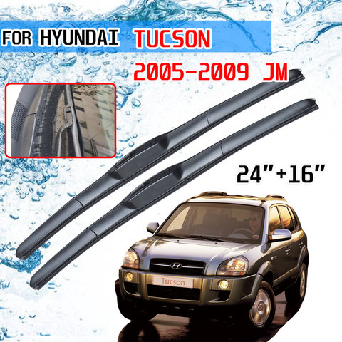 Escobillas de Limpiaparabrisas delantero para coche, accesorios para Hyundai Tucson JM 2005 2006 2007 2008 2009 ► Foto 1/6