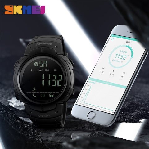 Moda SKMEI reloj hombres reloj calorías alarma Bluetooth relojes 5Bar Digital resistente al agua reloj Relogio Masculino 2022 ► Foto 1/6