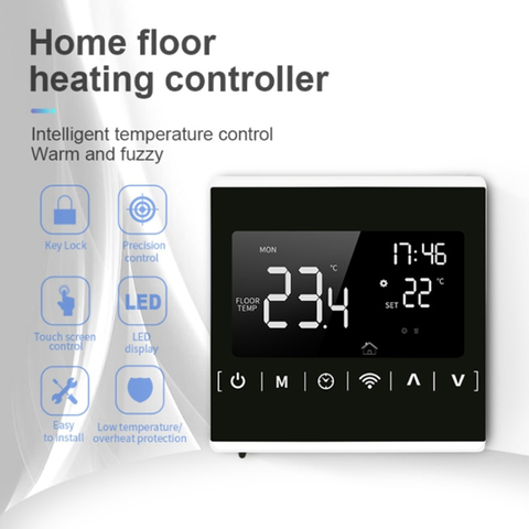 Termostato de pared con control remoto, WiFi, 110V, 120V, 230V, controlador de temperatura con pantalla táctil ► Foto 1/6