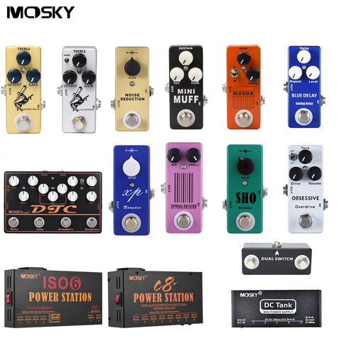 Mosky Pedal de guitarra efecto Pedal fuente de alimentación Overdrive distorsión Booster Delay Reverb Fuzz Loop efecto accesorios de guitarra ► Foto 1/6