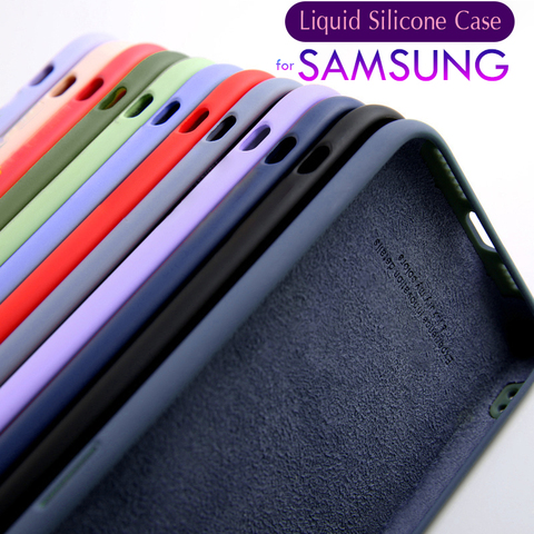 Líquida suave de silicona caso de la cubierta para Samsung Galaxy M51 M31 M21 M31S S20 FE S10 Lite S10e Nota 10 20 A12 A51 A71 A31 A21S A11 ► Foto 1/6