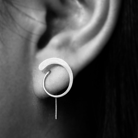 925 Real de plata Piercing pendientes, pendientes joya con relleno de oro de la joyería Punk Oorbellen Boho minimalista pendientes para las mujeres ► Foto 1/6