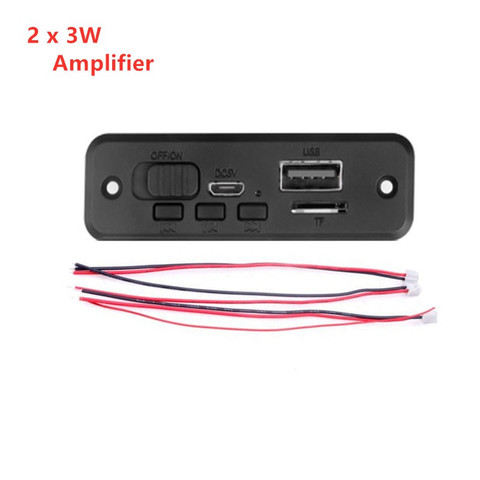 Placa decodificadora de reproductor MP3 para coche, amplificador con Bluetooth 5,0, 2x3W, 5V, módulo de Radio FM inalámbrico, TF, USB, llamada con manos libres ► Foto 1/4