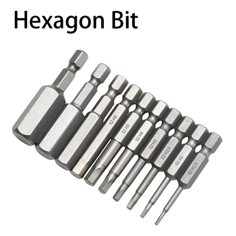 10PC hexagonal destornilladores 1,5 2,2, 5,3 Juego de puntas de destornillador Ph2 Bits de precisión de impacto magnético Anti deslizamiento eléctrico vástago hexagonal ► Foto 1/4