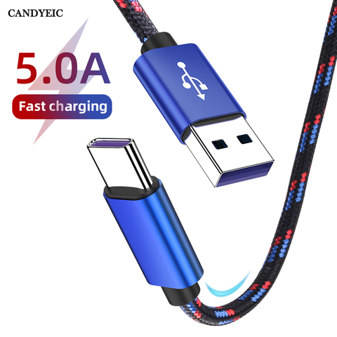 Candéico 5A Cable USB Super rápido de carga para iPhone 11 Pro Max Samsung Huawei P30 Xiaomi Redmi USB tipo-C Teléfono de Cable ► Foto 1/6