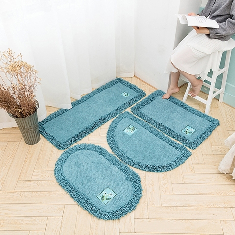 Alfombrilla antideslizante absorbente para baño, felpudo sencillo y sólido de calidad rectangular, ovalado, para cocina y baño ► Foto 1/6