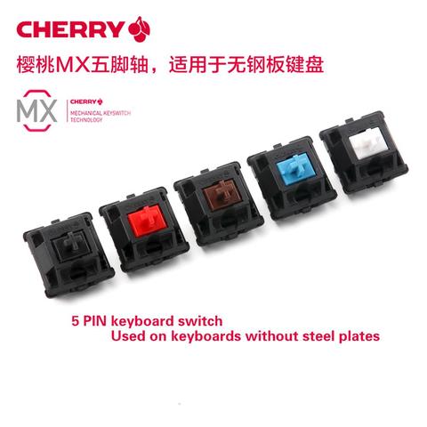 Cherry MX-Interruptor de teclado mecánico, Original, interruptor de eje de 5 pines, color rojo, negro, azul, marrón y blanco ► Foto 1/5