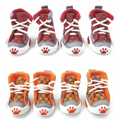 Nuevo diseño 4 unids/set zapatos para perros pequeño perro botas para perrito estilo de fútbol perro zapatos de verano para mascotas pequeñas cuatro colores ► Foto 1/6