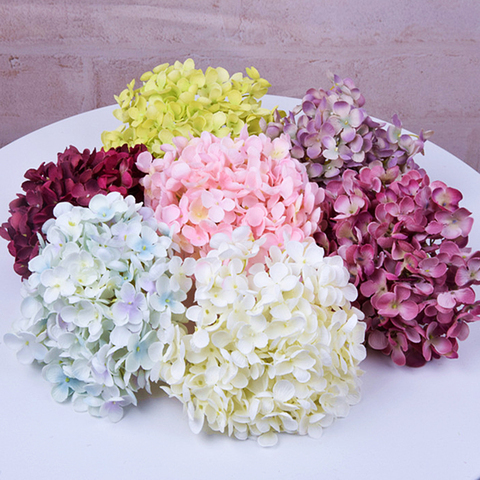 Fondo de flores artificiales para decoración de Hotel, 11 tenedor, cabeza de hortensia, peonía, seda, boda, flores, pared Floral ► Foto 1/6
