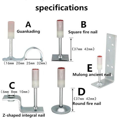 200 Uds clavos para construcción de techos de techo fuego uñas silenciador integral de arma de fuego uñas de quilla de uñas ► Foto 1/6