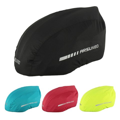 Arsuxeo-funda para casco de bicicleta, resistente al agua, con tira reflectante, para ciclismo y lluvia, para hombre y mujer ► Foto 1/6