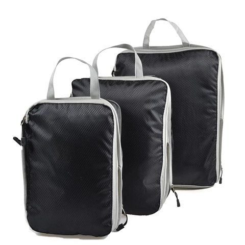 Organizador de equipaje de viaje con cubos de compresión, bolsa de viaje impermeable con doble cremallera para hombre y mujer, bolsas plegables de gran capacidad de nailon ► Foto 1/6