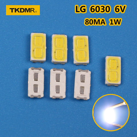 TKDMR 50 unids/lote LG SMD LED 6030 6V 1W blanco frío para retroiluminación de TV, cuentas LED, envío gratis ► Foto 1/6