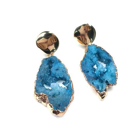 Pendientes de piedra Natural para mujer, aretes irregulares de cristal, 12 colores, 20x25x35mm ► Foto 1/6