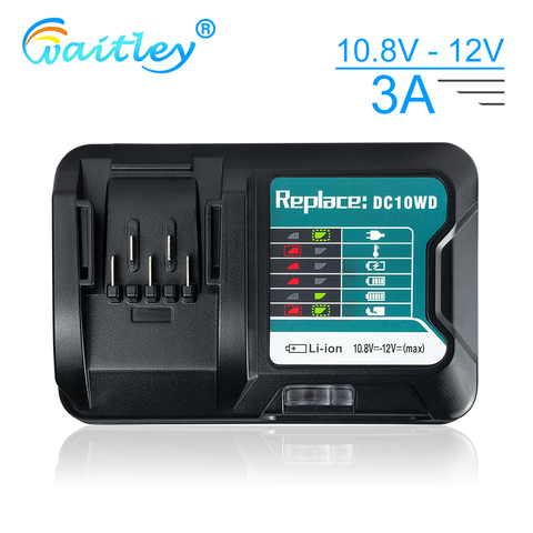 Cargador rápido de batería para herramientas Makita, 10,8 V, 12V, DC10WD, BL1015, BL1016, BL1021B, BL1041B, 40W, 3A, enchufe europeo ► Foto 1/6