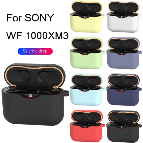 Funda de silicona para auriculares SONY WF-1000XM3, carcasa protectora con gancho antigolpes para Carga de auriculares WF 1000XM3 ► Foto 1/6