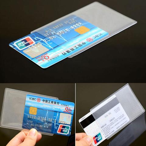10 unids/lote de tarjetas de crédito transparentes de PVC, tarjetero resistente al agua, protección para tarjetas de identificación, funda protectora para tarjetas de crédito ► Foto 1/6