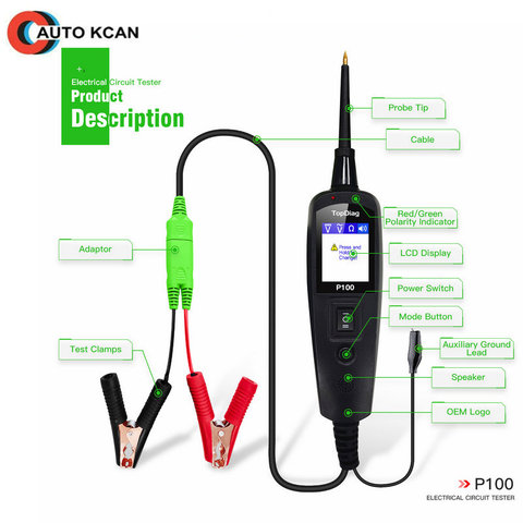 JDIAG-probador de circuito de función de sonda de energía, herramienta de diagnóstico de sistema eléctrico, Powerscan, PT 100, nueva generación, P100, Original ► Foto 1/6