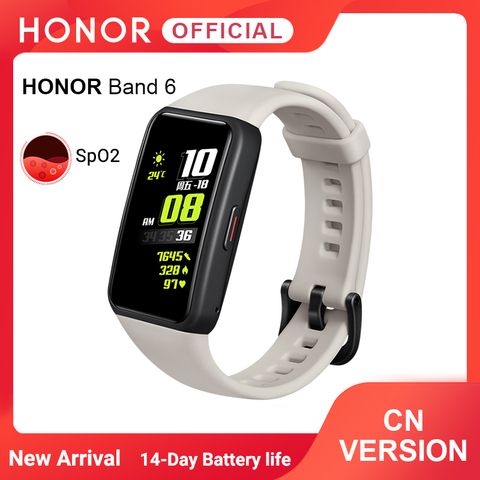 Huawei-pulsera inteligente Honor Band 6, reloj inteligente con pantalla completa de 1,47 pulgadas, pantalla táctil a Color AMOLED, control del ritmo cardíaco, sueño y siesta ► Foto 1/6