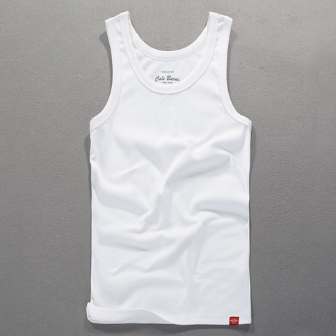 2022 hombres de moda de verano Japón estilo de algodón de Color sólido de cuello redondo sin mangas chaleco deportivo para Running hombre Casual minimalismo Tank Tops ► Foto 1/5