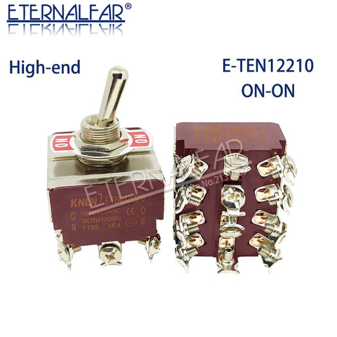 E-TEN12210 de baquelita de alta calidad de contacto de plata 4PDT 12MM 16A 250V 20A 125V AC ON-ON 12 Pin de reinicio interruptor basculante Toggle ► Foto 1/5
