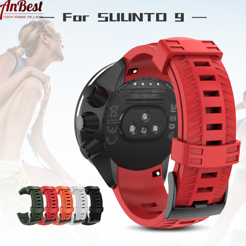 De silicona suave de la venda de reloj para SUUNTO 9 Baro 24mm banda de deporte al aire libre de la correa de silicona para SUUNTO 9 correa de reloj ► Foto 1/6