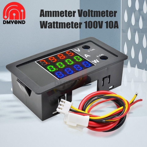 Voltímetro Digital LED DC 0-100V 10A 1000W, amperímetro, vatímetro, fuente de alimentación de corriente de voltaje, medidor de energía, Detector, Monitor ► Foto 1/6