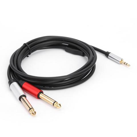 Cable de Audio Hifi de 1,8 M, Mini conector de 3,5mm a 6,35mm Dual para PC, mezcla de auriculares, Console3.5 a 2 Jack 6,5, Cable adaptador Mono ► Foto 1/6