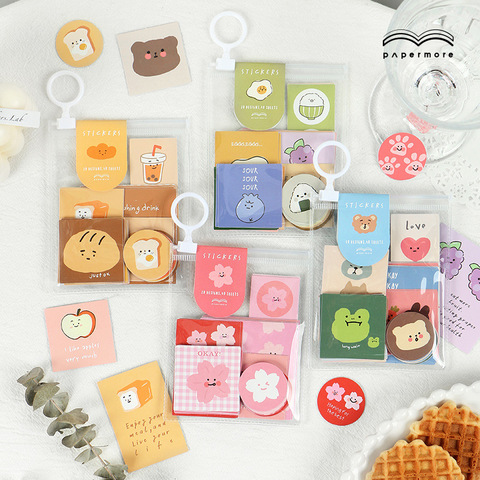 Lote de 40 unidades de pegatinas decorativas para diarios, serie story, pegatinas de papel para álbum y diario ► Foto 1/5
