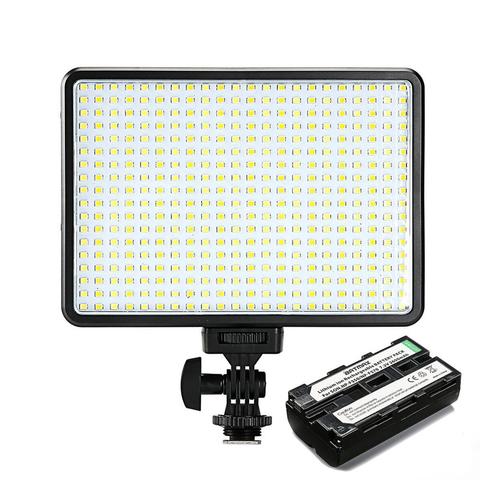 396 bombillas de iluminación LED bi-color y Dimmable Delgado DSLR Video LED luz + F550 batería + cargador para Canon Nikon cámara DV videocámara ► Foto 1/6