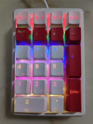 Tecla PBT para teclado mecánico numpad cherry mx, teclas traslúcidas retroiluminadas, 21 teclas, num pad ► Foto 1/5