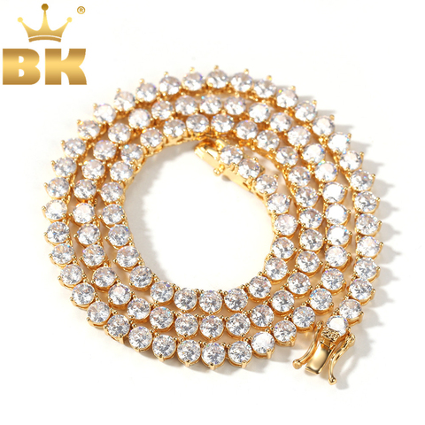 THE BLING KING-Cadena de tenis de 4mm con zirconia cúbica, collar de estilo hip hop para hombres y mujeres, venta al por mayor/envío directo ► Foto 1/6