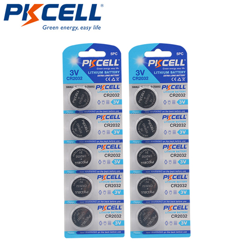 PKCELL-baterías de litio de 3V para relojes, baterías de botón de 3V, BR2032, DL2032, ECR2032, CR 2032, 10 Uds. ► Foto 1/6