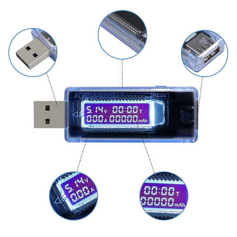 Mini teléfono creativo con pantalla LCD, probador USB, médico portátil, medidor de corriente de voltaje, Detector de cargador de energía móvil ► Foto 1/6