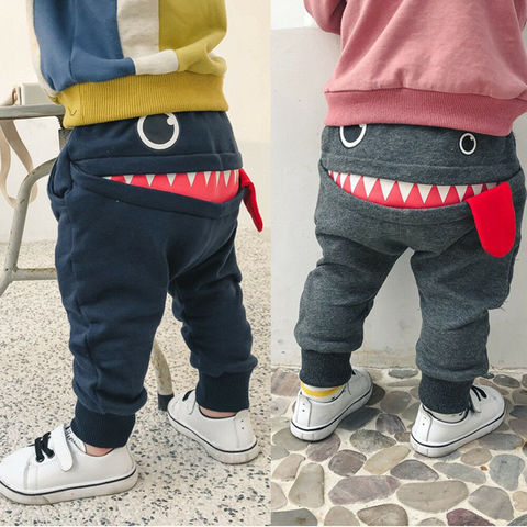 Pantalones para bebés niños pequeños niños niñas lindos pantalones de monstruo Boca Grande disfraces largos ropa de Braga de dibujos infantiles cootn ► Foto 1/6