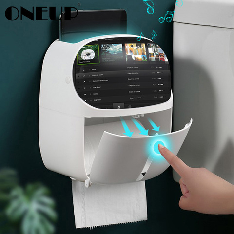 ONEUP-soporte de papel higiénico portátil, caja de almacenamiento de plástico, bandeja, dispensador de rollo de papel automático, accesorios para el baño y el hogar ► Foto 1/6