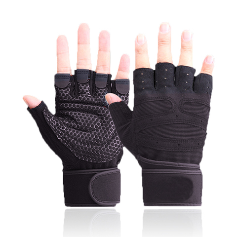 Guantes de Fitness para levantamiento de pesas para hombre y mujer, para gimnasio, ciclismo, Yoga, culturismo, transpirables, antideslizantes, medio dedo ► Foto 1/6