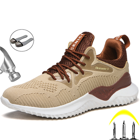 Zapatos de seguridad deportiva para hombre, zapatillas de trabajo indestructibles, ligeras, con punta de acero, botas antiperforación, novedad ► Foto 1/6