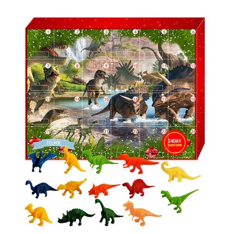 Calendario de cuenta atrás de Adviento de Navidad, colgante de dinosaurio de juguete, 24 Uds. ► Foto 1/6