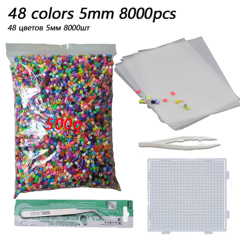 500g 8000 Uds. 5mm Hama Beads (1 plantilla + 3 IronPaper + 2 pinzas) Mini Hama Fuse Beads Diy juguetes educativos para niños envío gratis ► Foto 1/5