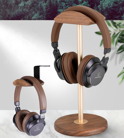 Soporte Universal para auriculares de madera, soporte de representación original para auriculares, soporte sencillo, estante para colgar, antideslizante, ahorro de espacio ► Foto 1/6