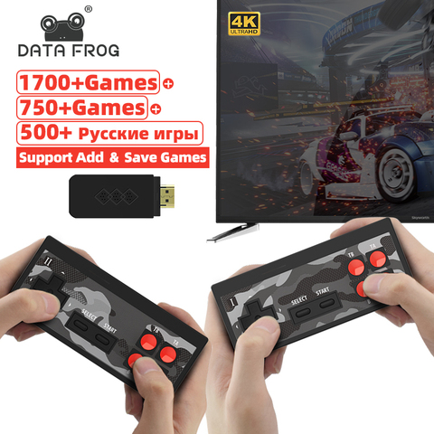 Data Frog-Mini consola de videojuegos Y2HD Dandy, 4K, 8 bits, incluye más de 1700 juegos Retro NES, prefijo inalámbrico, compatible con Guardar juegos ► Foto 1/6