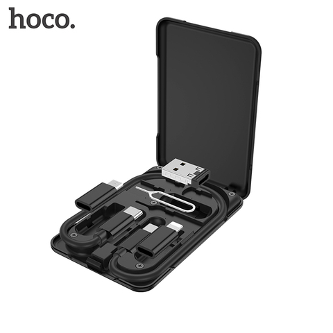 HOCO-Cable cargador USB tipo c 4 en 1, cable de carga rápida con Micro usb a tipo C A Lightning y soporte para teléfono para iPhone 12 11 ► Foto 1/6