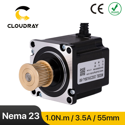 Cloudray Nema 23 Motor paso a paso 3 fase 1.0N m 3.5A Motor paso a paso con engranaje 1,8 m Cable para el Router CNC fresadora de Grabado de la máquina ► Foto 1/6