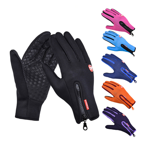 Guantes cálidos de invierno para hombre, guantes impermeables para pesca con pantalla táctil para mujer, guantes antideslizantes transpirables para esquiar en el otoño ► Foto 1/6